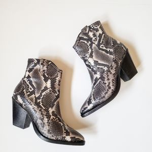 NWOT ALL SAINTS ROLENE SNAKE EMBOSSED BOOTIES